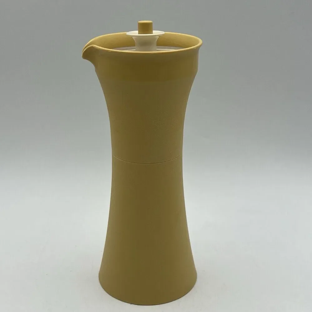 ONE Vintage Tupperware Oil & Vinegar Dressing Cruet Harvest Gold 1246 Lid